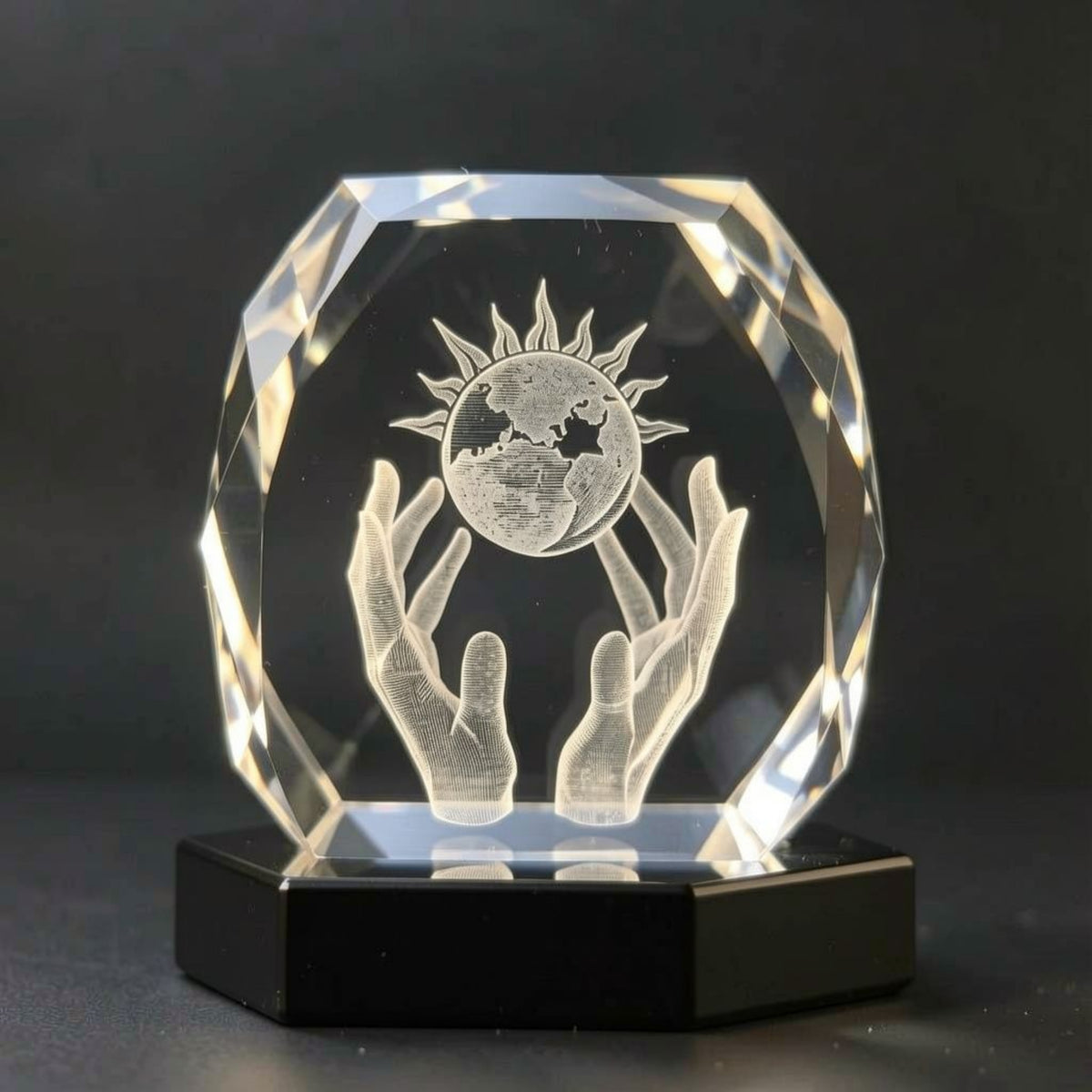 Personalized Laser-Engraved Photo Crystal | Custom 3D Crystal Keepsake