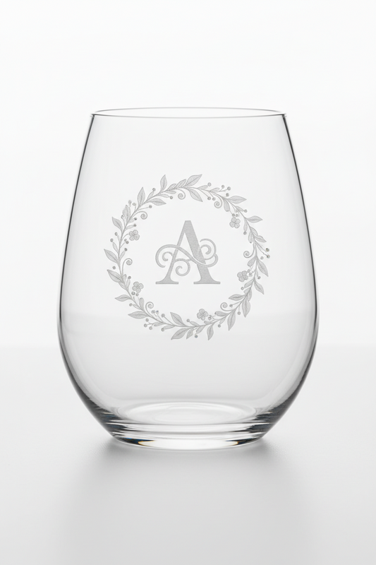 Personalized Engraved Stemless Wine Glass