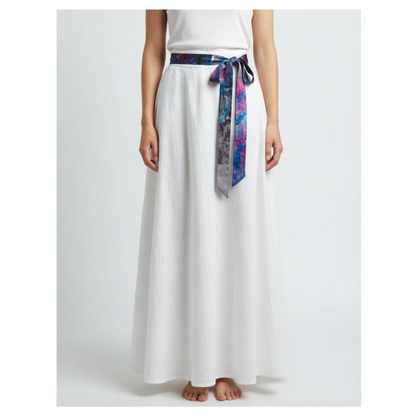 Galaxy Silk Obi Belt | Hand-Painted Reversible Sash | Artisan Wearable Art Gift for Her
