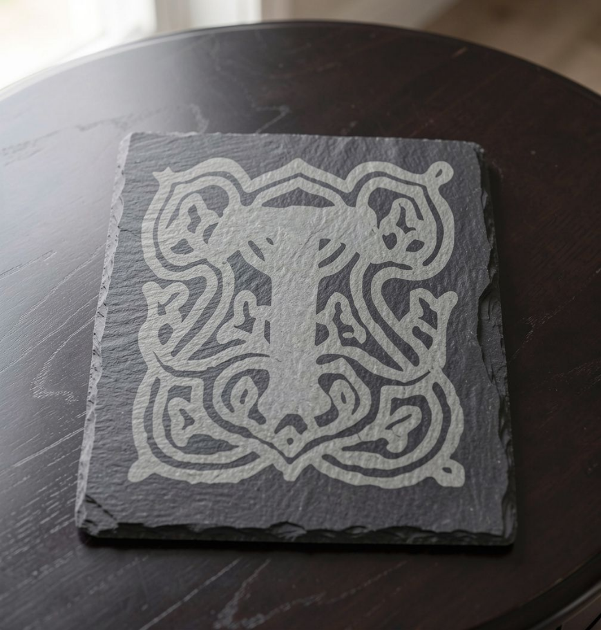 Custom Engraved Slate Coaster - Set of 4