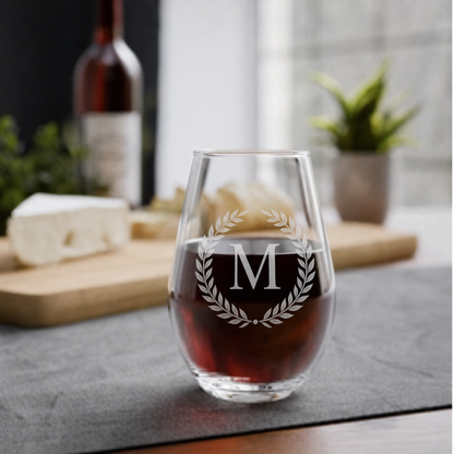 Personalized Engraved Stemless Wine Glass